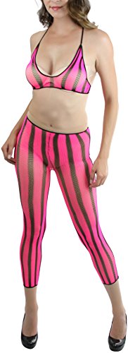 Image of ToBeInStyle Women's Crochet Lace Up Tube Top with G-String and Thigh Hi
