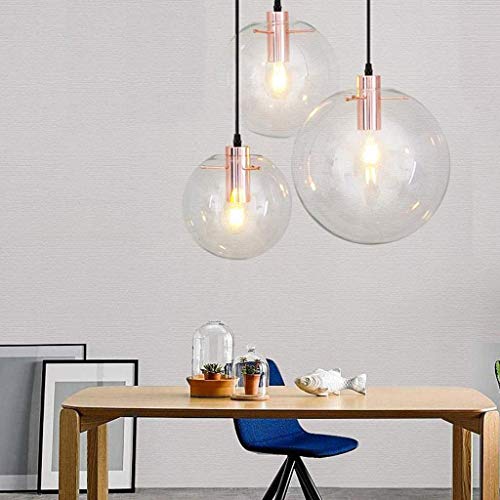 Plafonnier salon boule de verre LED moderne - 3