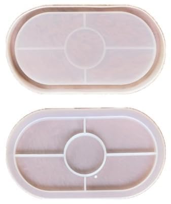 Artlia Premium Oval Tray Mold for Resin Art Transparent Silicone Mould for Creative DIY and Multipurpose Capsule Tray Crafting Resin Art Durable Oval Tray Mold