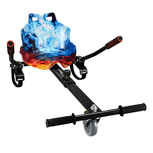 mingto Hoverboard Seat Attachment Go Kart Accessories Adjustable Frame HoverKart for 6.5" 8" 10" into Self Balancing Scooter - Ideal Gift for Kids&Adults (blackfire)