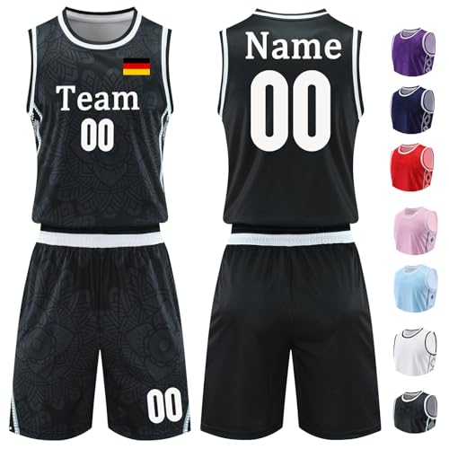 Basketball Trikot Jersey Shirt und Shorts Personalisiert für Erwachsene Kinder Basketball Set Basketball ärmelloser Anzug Basketball Sportbekleidung Basketball Geschenke für Jungs Herren Mädchen Basketball Trikot Jersey Shirt und Shorts Personalisiert für Erwachsene Kinder Basketball Set Basketball ärmelloser Anzug Basketball Sportbekleidung Basketball Geschenke für Jungs Herren Mädchen