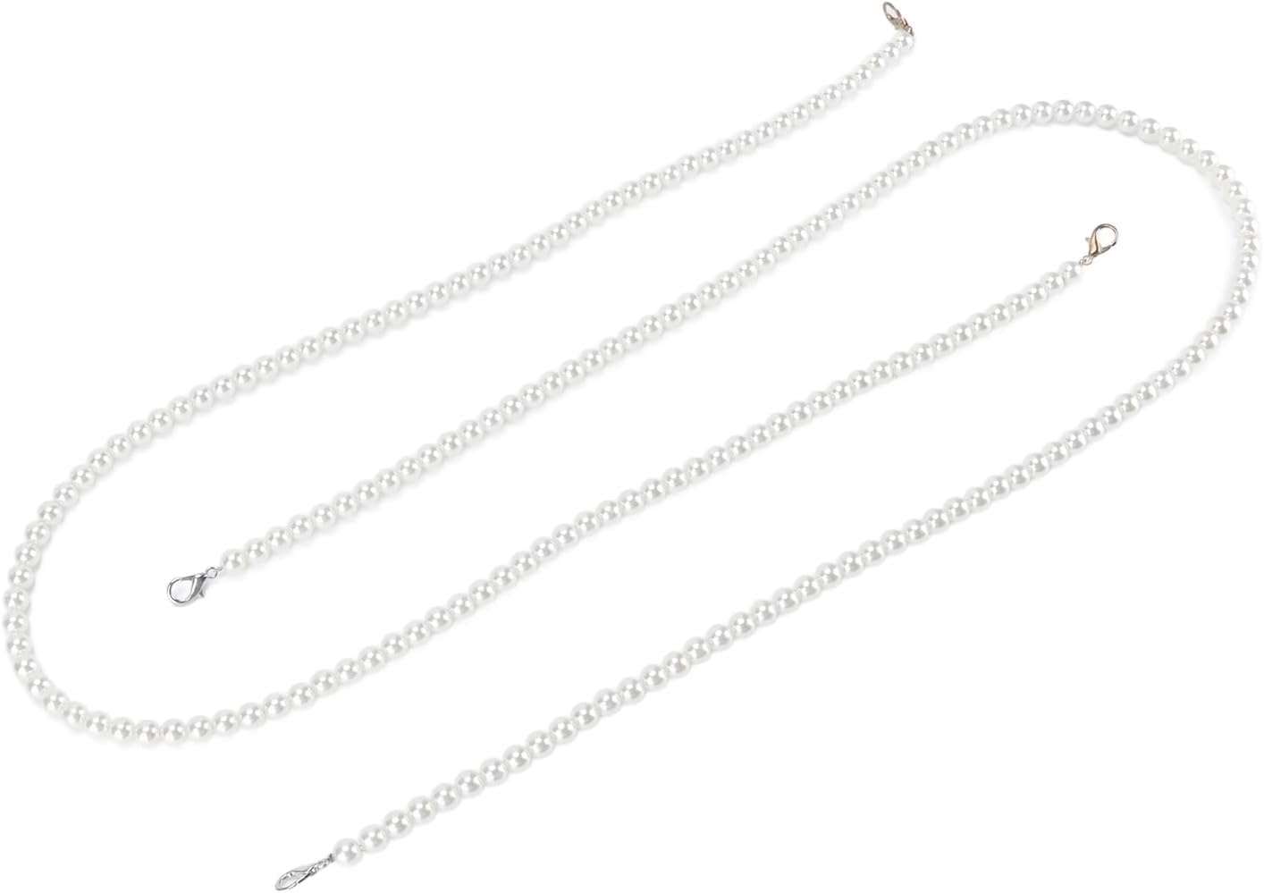 Bag Strap, Imitation Pearl Chains Fashionable Concise Unbreakable Charming Exquisite Shiny for Mobile Phones Decorations for Bags Accessories(1m)