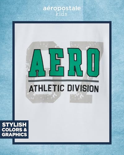 Image of AEROPOSTALE Boys Active Shorts Set - 3 Piece Short Sleeve Active Jersey Tees and Performance Jersey Dolphin Shorts (8-12)