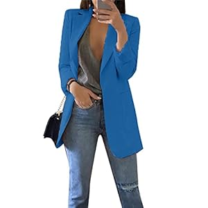 Yming Damen Langarm Blazer Vorne Offener Anzugjacke Reverskragen Büro Langarm Jacke Oversized