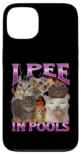 I Pee In Pools Funny Cat Meme Bootleg Gráfico Carcasa para iPhone 13