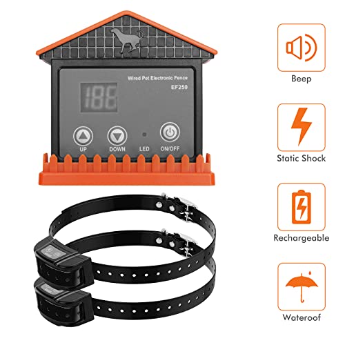 Wired-Electric-Dog-Fence-UndergroundAboveground-Pet-Containment-System-650Ft-Wire-Waterproof-Rechargeable-Collar-ShockTone-Correction-Support-2-Dogs - Cucciolini Doodles   Wired-Electric-Dog-Fence-UndergroundAboveground-Pet-Containment-System-650Ft-Wire-Waterproof-Rechargeable-Collar-ShockTone-Correction-Support-2-Dogs