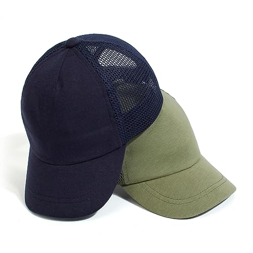 HADM Boné de beisebol infantil infantil chapéu de sol infantil malha cor sólida boné de caminhoneiro
