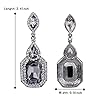 BriLove Wedding Bridal Dangle Earrings for Women Emerald Cut Crystal Infinity Figure 8 Chandelier Jewelry Grey Black-Silver-Tone #4