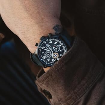 AVI-8 Erkek 42mm Hawker Hurricane Klasik Kronograf Saat Deri