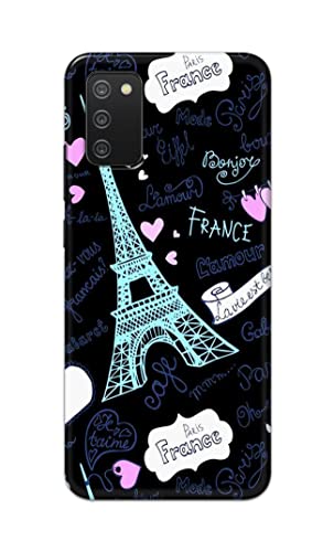 Image of PRINTFIDAA Lovers Famous Place Eiffel Tower in Paris Printed Designer Hard Back Case Cover for Samsung Galaxy M02s / Samsung A02s / Samsung F02s -(VD) MVN1003