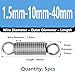 Purzen 304 Stainless Steel Extension Spring Set 5 pcs Tension Springs with Hooks Small Metal Stretch Springs for Industrial Equipment Workshop Repair and DIY Use,1.5mmx10mmx40mm