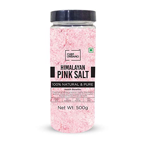 Image of Chef Urbano Himalayan Pink Salt 500g | 100% Pure & Natural | Mineral Rich Salt | Low Sodium | Packed with 84 Minerals | Jar Pack