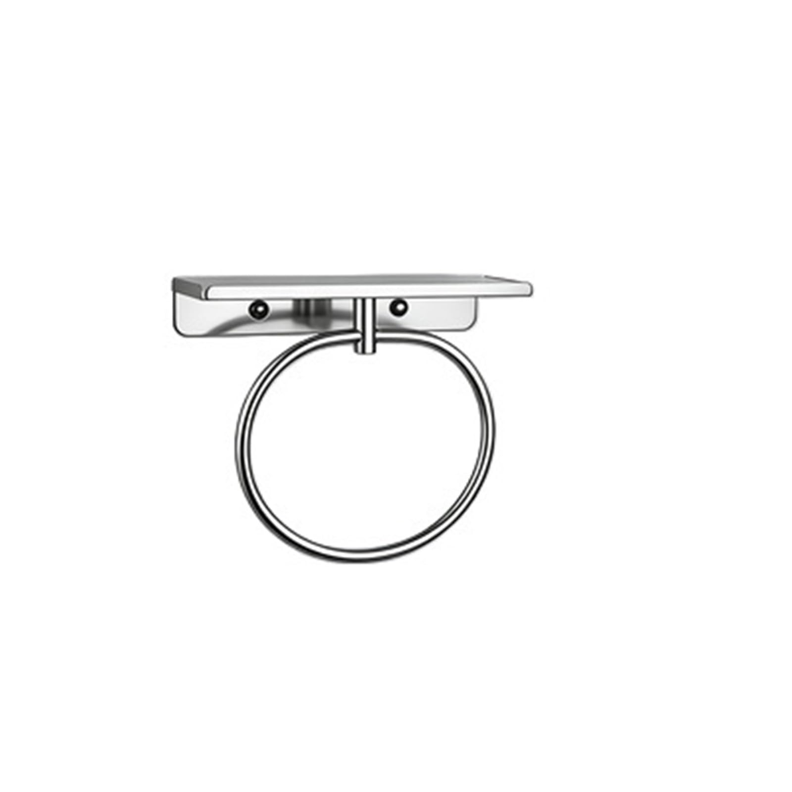 1pc Stainless Steel Towel Holder Bathroom Towels Rack Multi-functional Toilet Paper Washhand Hanger Ring Accessories(Silver)