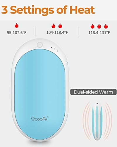 OCOOPA Hand Warmers Rechargeable, 7800mAh Long-Lasting Heating Electronic Hand Warmer, Body Warmer Battery Powered Great for Camping, Hunting, Warm Gift, Power Plus,1-Pack