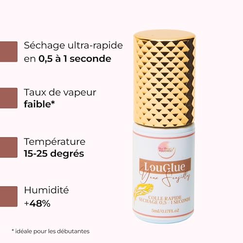 Une Pause Poudrée - LOUGLUE Colle Noir Yeux Sensibles Haute rétention - Extension de Cils pour Professionnels - Pour Faux Cils - Séchage Rapide (0,5-1s), Facile et Longue Durée (5ml) – vue 3