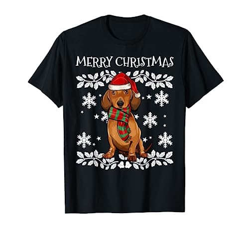 Merry Christmas Dachshund Ugly Christmas T-Shirt