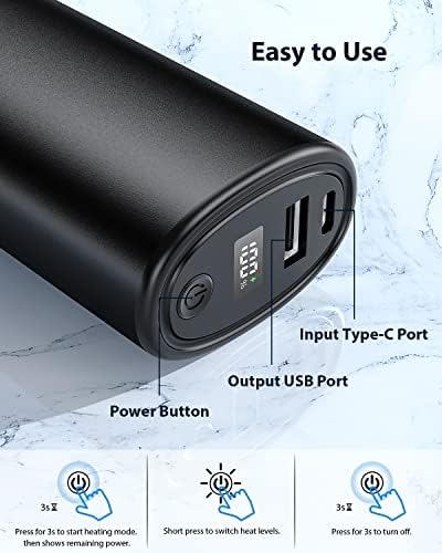 TriPole 10000mAh Hand Warmers Rechargeable,8-10H Heating3 Levels Electric Hand Warmer, 360°Heating Pocket Warmers, 3s Fast Heating USB Handwarmer Reusable, Power Bank Perfect for Outdoor and Indoor