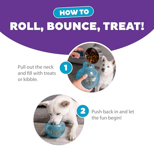 Outward Hound by Planet Dog Snoop Dog Toy – Treat‑Dispenser Puzzle Ball, Interactive Slow Feeder, Medium to Large Dogs, Bouncy & Mint-Infused, Blue, 5" by Outward Hound - Image 4