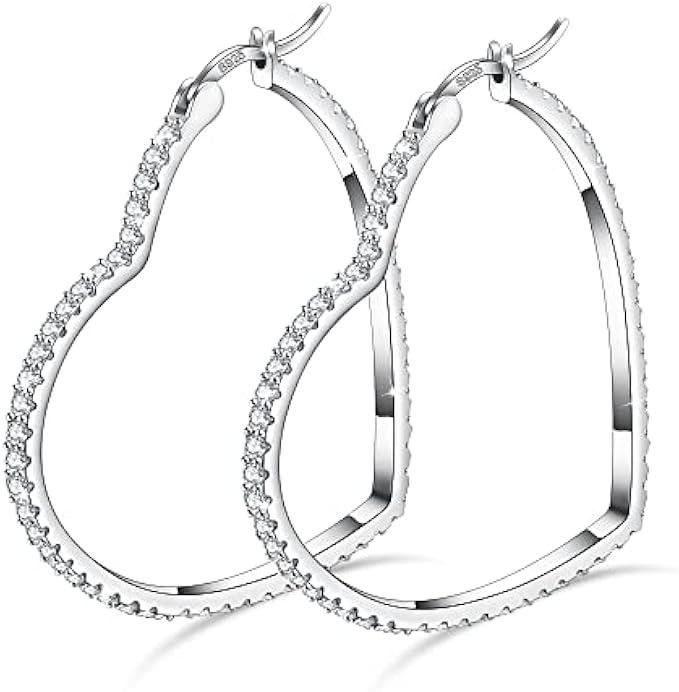 925 Sterling Silver Hoop Earrings For Women heart earrings hoop earrings for women Cubic Zirconia Earrings Hoops Ear GDDX Jewelry 20 30 40 MM Gifts