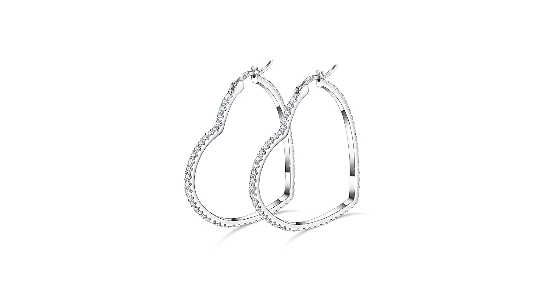 アクセサリー HEART SILVER EARRINGS Amazon.com: 925 Sterling Silver Hoop Earrings For Women