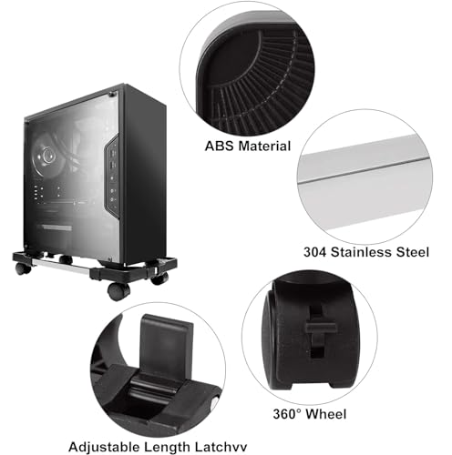 soporte de PC para torre ajustable, soporte universal móvil para juegos en casa y oficina - imagen 4