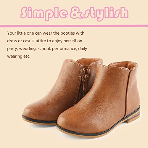 Girls Boots Kids Ankle Boots With Zipper Dress Boot Low Heels Booties for Toddler Little Kids3