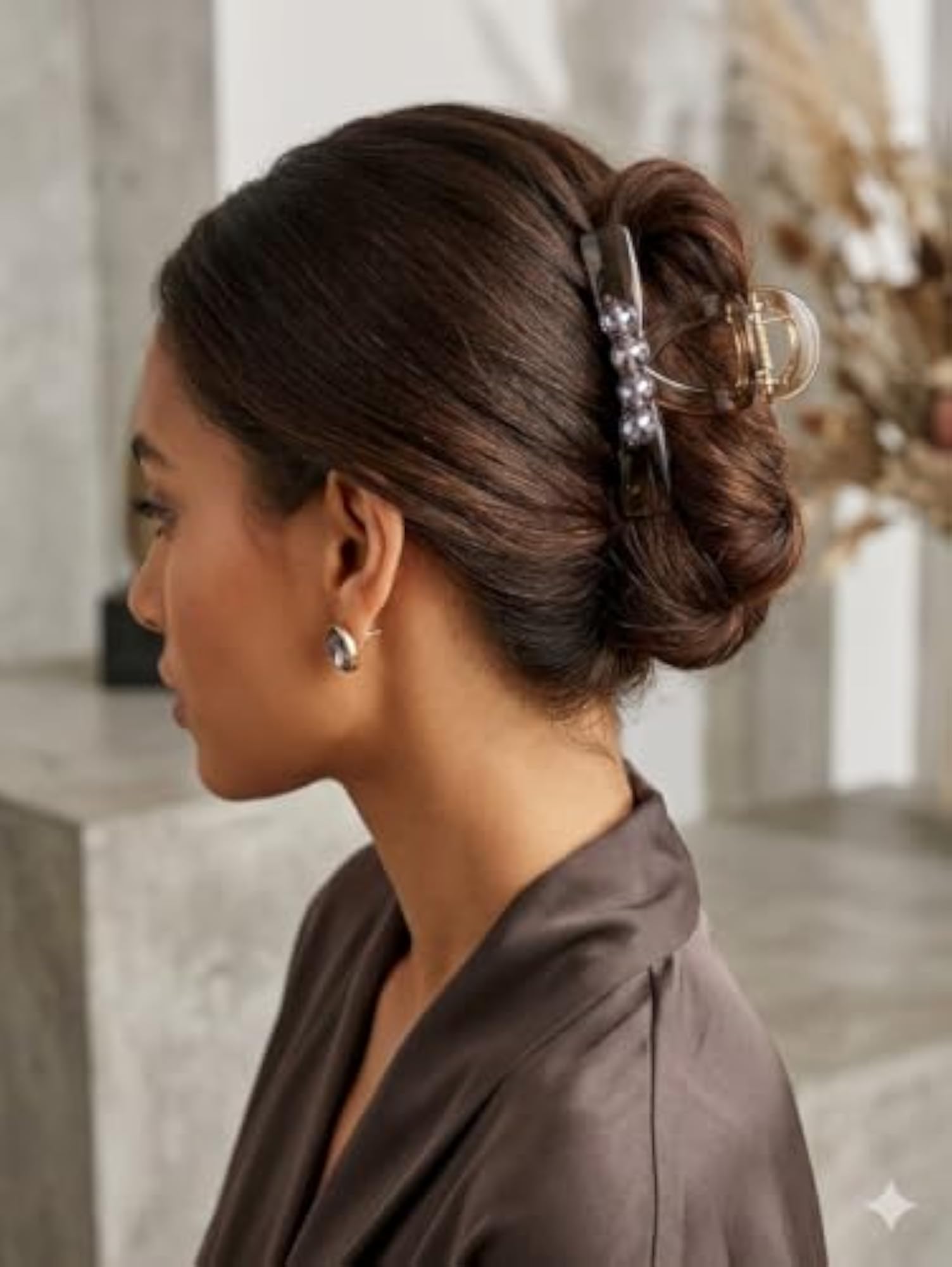 Floral Hair Claw Clips & Bow Hair Ties Combo Set, Stylish Accessories