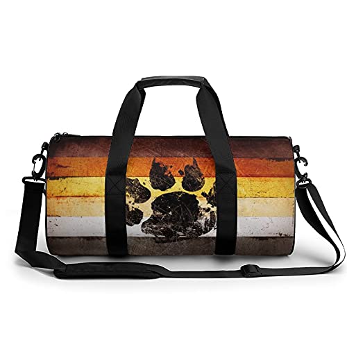 Gay Bear Flag Gym Bag for Women and Men Travel Duffel Bag for Sports Print Gymbag
