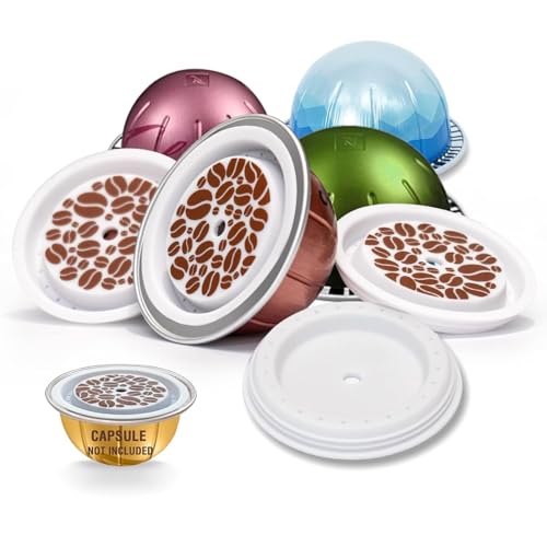 Image of Reusable Vertuo Lids, 4Pcs Food Grade Silicon for Refillable Vertuo Coffee Pod, Refillable Vertuo Pods,Compatible with VERTUO (No Capsule)