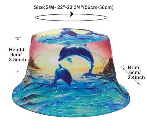 Image of Quanhaigou Bucket Hat for Men Women,Packable Reversible Printed Sun Hats,Fisherman Outdoor Summer Travel Hiking Beach Caps