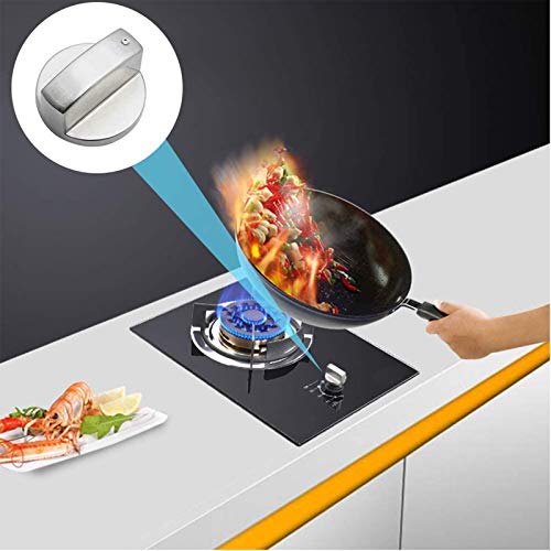 Dulau 6 Pieces Gas Stove Knobs, Cooker Hob Knobs, 8mm Metal Brushed Gas Stove Knob Universal Kitchen Cooker Knobs Gas Hob Switch, Replacement Accessories Cooker Oven Hob Rotary Knobs