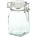 Creative Hobbies Glass Jars w/ Locking Lid -4.75" H X 2.5" Square -Holds 7 Fl Oz ~Box of 6 Jars
