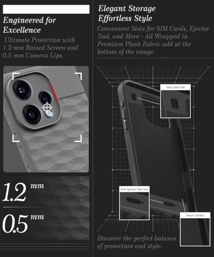 Image of WOW IMAGINE Back Cover for Oppo Reno 15 5G with Hexa Cube Design | Ultra Slim Soft Rubberised Case | Inner Velvet Fabric | Flexible Mobile Case | Camera Protection - Grey