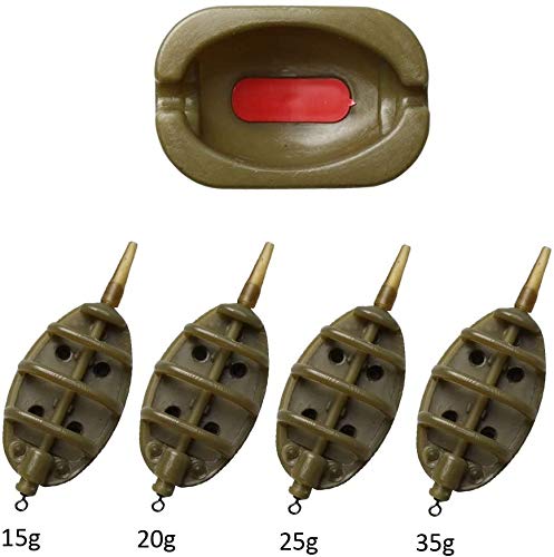 Alimentatore Per Pesca Alla Carpa - Set Con 4 Piombi Da 15g, 20g, 25g, 35g - Foto 2
