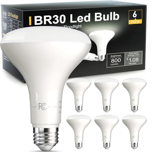 Image of TJOY 6 Pack BR30 Flood Light Bulb Indoor, Daylight Recessed Light Bulbs