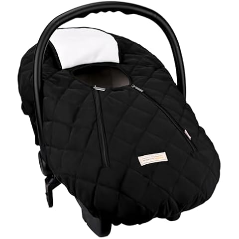 Bebamour Car Seat Cover for Babies Winter - Baby Car Seat Covers Universal Cold Weather Shield,Warm and Cozy Carseat Covers (Black) Cover