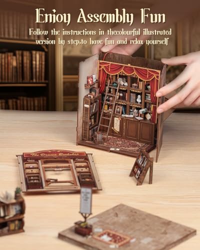 Kit de construction miniature pour adulte et insert de bibliothèque LED