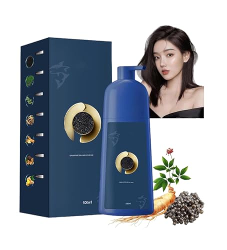 ZhiHuaShi Caviar Protein Hair Dye Shampoo,Plant-Based Hair Coloring Cream, Protein Color Protecting Hair Dyeing Cream, Bubble Plant Hair Dye Shampoo,Easy Hair Color, Cover Gray Hair (Dark Brown)