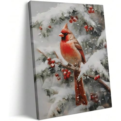 Oiseau des neiges peinture sur toile chaleureuse pour sublimer votre salon en hiver