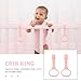 SAFIGLE 4pcs Pull up Rings Standing Walker Crib Tool Ring Playpen Crib Hook Help Stand Up Walking Training Tool for Newborn Pink Supplies