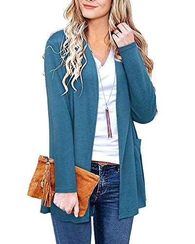 Image of ULTRANICE Cardigan Sweaters Womens Fashion 2025 Spring Lightweight Long Sleeve Casual Tops Clothes Outfits with Pockets