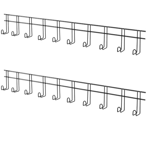 Yaocom 2 Pcs 10 Hook Tack Rack Shelves Metal Bridle Hooks with Hangers for Tack Room, Portable Horse Bridle Holder Wall Mount for Horse Halter Blanket Saddle