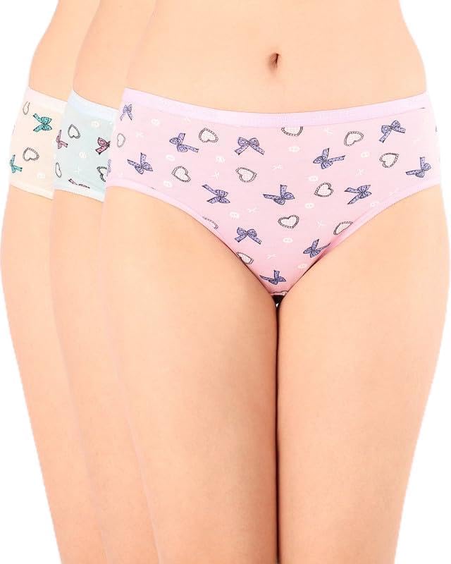 Women’s Premium Cotton Mid-Rise Briefs, Self Design, Outer Elastic Waistband 3243 (Pack of 3)-image-15