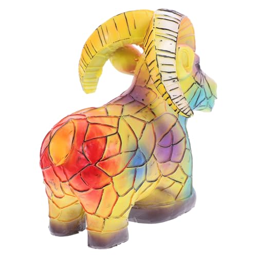 Cabilock Cute Animal Night Light Goat Shaped Stained Table Lamp Decorative Lamp for Bedroom