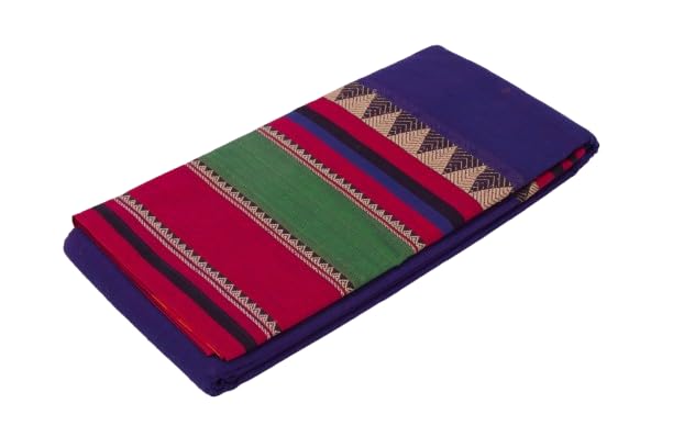 Narayanpet Cotton sarees – Dark Indigo - 100% Cotton Sarees-image-36