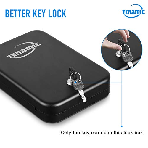 Tenamic Pistol Safe, Portable Travel Gun Safe, Solid Steel Handgun Lock Box For Home, Gun Safes For Car, Black #TOP3