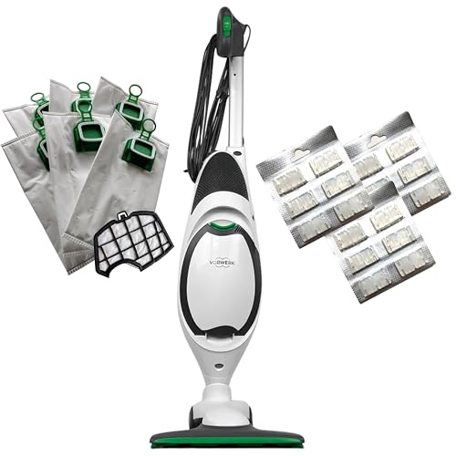 Aspirapolvere -FOLLETTO- VK150 NUOVA + SPAZZOLA HD50 - MOTORE da 60.000 giri/min, Sacco 2,5 L – COMPRESI: 2 Anni Sacchetti Compatibili + Filtri Motore e Profumi, SUPER SILENZIOSA - 74 dBA, 220-250 V