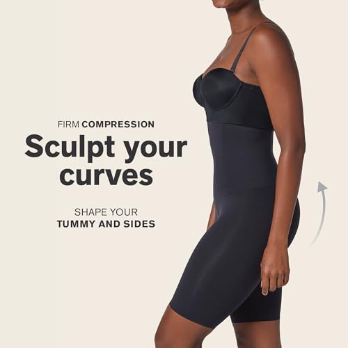Image of Leonisa ContourPro - High Waist Shorts Tummy Control Shapewear for Women - Body Shaper Sculpting & Anti-Chafing Shaper Shorts Black