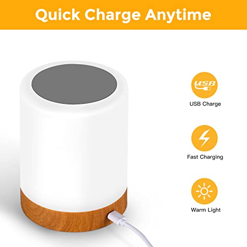 Inflelos Night Light Touch Lamp, Led Table Lamp Bedside Lamp Rgb Table Lamp Bedroom Lamp With Touch Sensor, Portable Desk Lamp Built-In Battery Rechargeable Dimmable, 3 Intensity White Warm Light. #TOP5