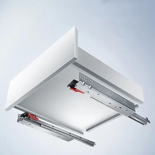 18mm Thick Drawer Runner, Full Extension Soft Close Drawer Slides, Hydraulic Damping Mute Tracks, Hidden Bottom Slide Rail for Cabinets (40cm/16in)